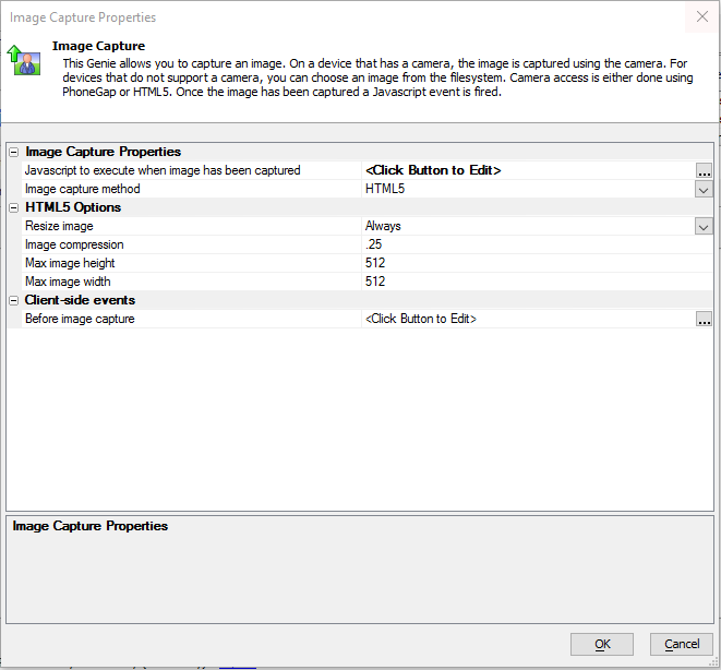The "Image Capture - Camera/Photo Library" action genie.